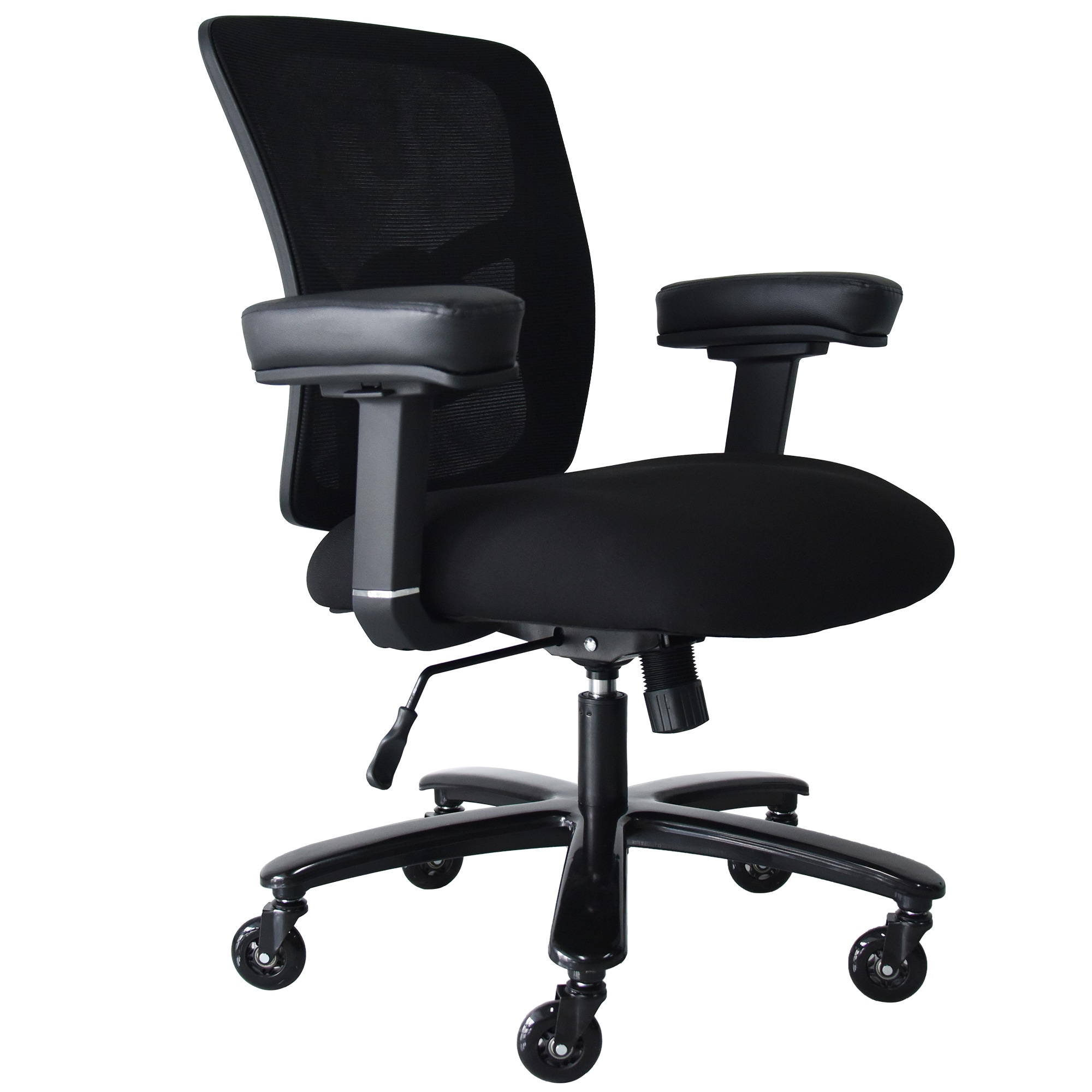 Big And Tall Office Chair 500 LBS - Ergonomic Mesh Desk Chair, Heavy-duty Computer Chair - Wide Cushion, Adjustable Waist Support, Metal Base, Rubber Wheels,4D Armrests_voghion.com